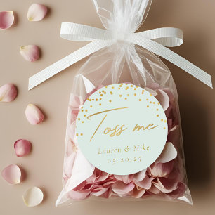 Moderne Elegante Salie Gooi Mij Trouwconfetti Favo Ronde Sticker