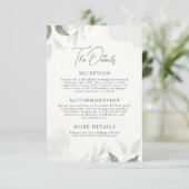 Moderne Elegante Salie Groene bladeren Bruiloft De Informatiekaartje (Staand voorkant)