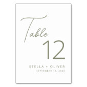 Moderne Elegante Saliegroen Script Bruiloft Kaart (Achterkant)