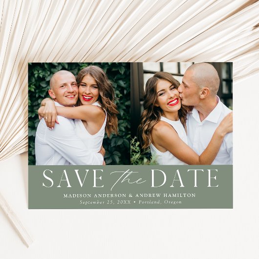 Moderne Elegante Saliegroene 2 Foto Save The Date