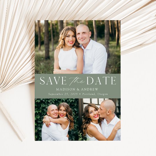 Moderne Elegante Saliegroene 3 Foto Save The Date
