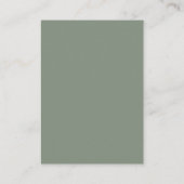 Moderne Elegante Saliegroene QR Code RSVP Informatiekaartje (Achterkant)
