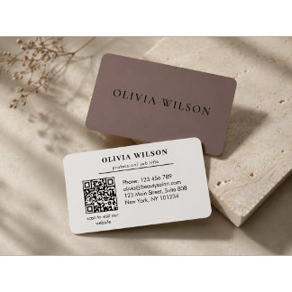 Moderne elegante salon met witte QR-code en monogr Visitekaartje