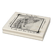 Moderne elegante save de datum zonnebloemen rubberstempel (Stempel)