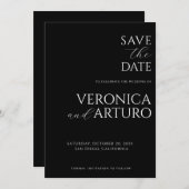 Moderne Elegante Save The Date Kaart (Voorkant / Achterkant)