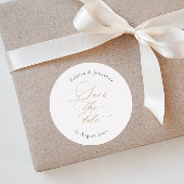 Moderne Elegante 'Save the Date' Sticker met Scrip