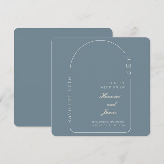 Moderne Elegante Save the Date Trouwkaart (Voorkant / Achterkant)