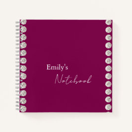 Moderne elegante schattige eenvoudige glanzend notitieboek