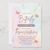 Moderne elegante schattige vlinder thema 1e verjaa kaart (Voorkant)