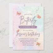 Moderne elegante schattige vlinder thema 2e verjaa kaart (Voorkant)