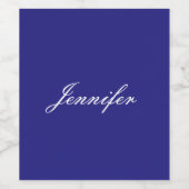 Moderne elegante Schattigee unieke diepblauwe kall Wijn Etiket (Enkel label)