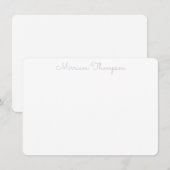 Moderne Elegante Schone Meisjesachtige Lavendel Na Notitiekaartje (Voorkant / Achterkant)