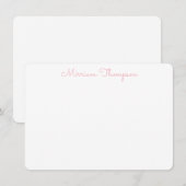 Moderne Elegante Schone Meisjesachtige Roze Naam Notitiekaartje (Voorkant / Achterkant)