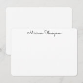 Moderne Elegante Schone Meisjesachtige Zwarte Naam Notitiekaartje (Voorkant / Achterkant)