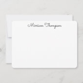 Moderne Elegante Schone Meisjesachtige Zwarte Naam Notitiekaartje (Voorkant)