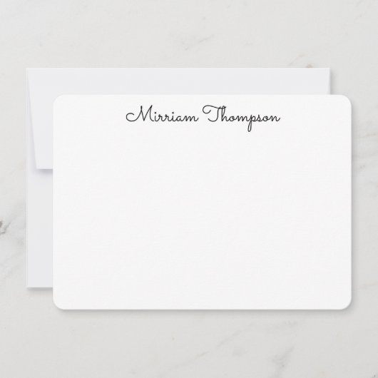 Moderne Elegante Schone Meisjesachtige Zwarte Naam Notitiekaartje (Voorkant)