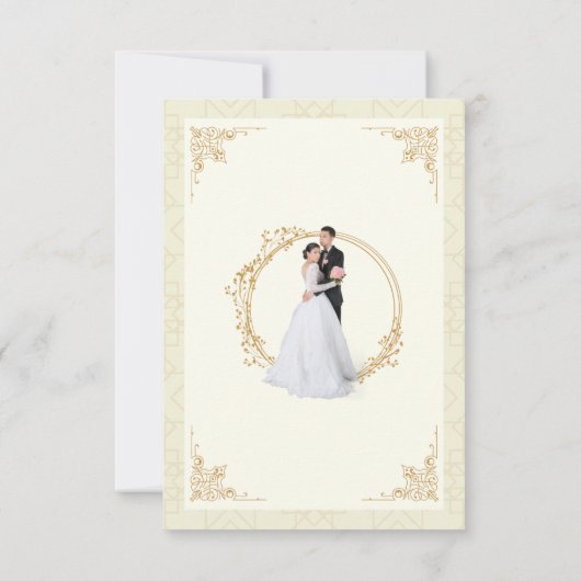 Moderne Elegante Schone Minimalistische Bruiloft Kaart (Achterkant)