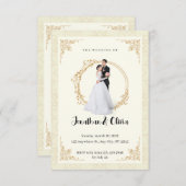 Moderne Elegante Schone Minimalistische Bruiloft Kaart (Voorkant / Achterkant)