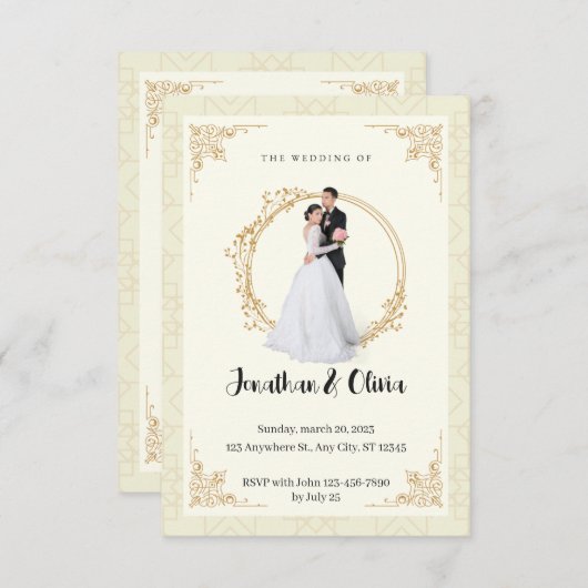 Moderne Elegante Schone Minimalistische Bruiloft Kaart (Voorkant / Achterkant)