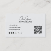 Moderne elegante schone romantische fotograaf visitekaartje (Achterkant)