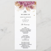 Moderne Elegante Schoonheid Roze Orchidee & Pampas Menu (Voorkant)