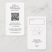 Moderne Elegante schoonheidssalon gemerkte QR-code Visitekaartje (Voorkant / Achterkant)