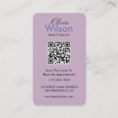 Moderne Elegante schoonheidssalon gemerkte QR-code Visitekaartje (Voorkant)