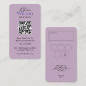 Moderne Elegante schoonheidssalon gemerkte QR-code Visitekaartje (Voorkant / Achterkant)