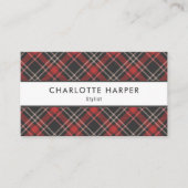 Moderne Elegante Schotse Plaid Patroon Visitekaartje (Voorkant)