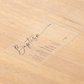 Moderne Elegante Schrift Doop Acryl Uitnodigingen (Laagn)