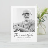 Moderne Elegante Script 2-Foto Rouw-/Herdenkingsdi Bedankkaart (Staand voorkant)