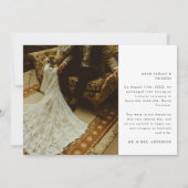 Moderne Elegante Script 2-Foto Trouwen 'We Eloped' Aankondiging (Achterkant)