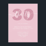 Moderne Elegante Script 30e Verjaardagsuitnodiging Briefkaart<br><div class="desc">Moderne Pastel Roze 30e Verjaardagsuitnodiging. Minimalistische sjabloon voor 30e verjaardagsuitnodiging met elegante kalligrafie handgeschreven scriptlettertype.</div>