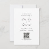 Moderne Elegante Script 3 Foto Minimalistische Tro Save The Date (Achterkant)