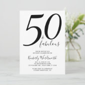 Moderne Elegante Script 50 Fabulous Vijftigste Ver Kaart (Staand voorkant)
