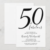 Moderne Elegante Script 50 Fabulous Vijftigste Ver Kaart (Voorkant / Achterkant)