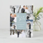 Moderne Elegante Script 8 Multi Foto Stijlvolle Tr Bedankkaart (Staand voorkant)