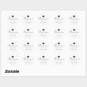 Moderne Elegante Script Afstudeer Dankjewel Ronde Sticker (Vel)