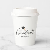 Moderne Elegante Script Afstudeerfeest Papieren Bekers (Achterkant)