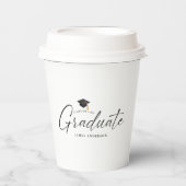 Moderne Elegante Script Afstudeerfeest Papieren Bekers (Voorkant)