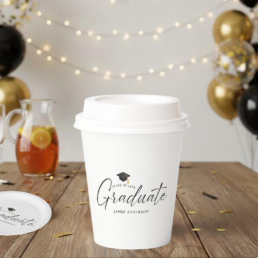 Moderne Elegante Script Afstudeerfeest Papieren Bekers