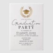 Moderne Elegante Script Afstudeerfeest Vellum Uitnodigingen (Voorkant)