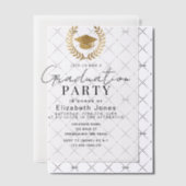 Moderne Elegante Script Afstudeerfeest Vellum Uitnodigingen (Offset (Uitnodiging))