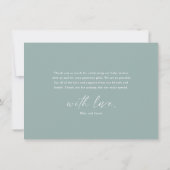 Moderne Elegante Script Baby Shower Bedankkaart (Achterkant)
