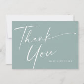 Moderne Elegante Script Baby Shower Bedankkaart (Voorkant)