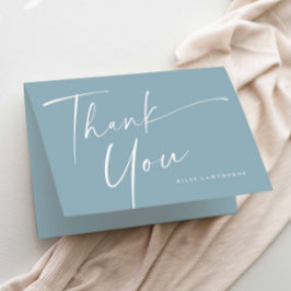 Moderne Elegante Script Baby Shower Bedankkaart