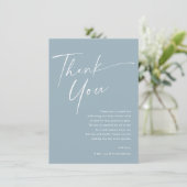 Moderne Elegante Script Baby Shower Bedankkaart (Staand voorkant)