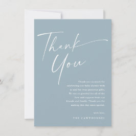Moderne Elegante Script Baby Shower Bedankkaart