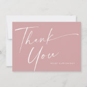 Moderne Elegante Script Baby Shower Bedankkaart (Voorkant)