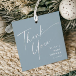 Moderne Elegante Script Baby Shower Bedankt Bedankjes Labels